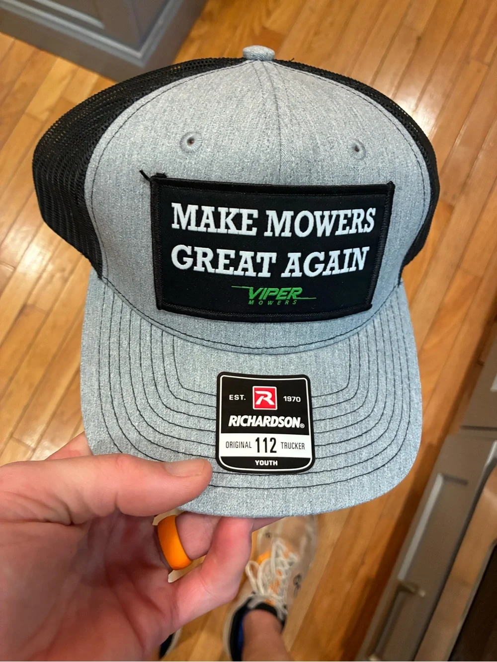 Richardson Viper Make Mowers Great Again  Trucker Hat Mesh Back  Youth New RARE!